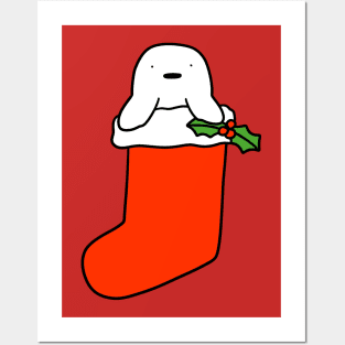 Christmas Stocking Harp Seal Posters and Art